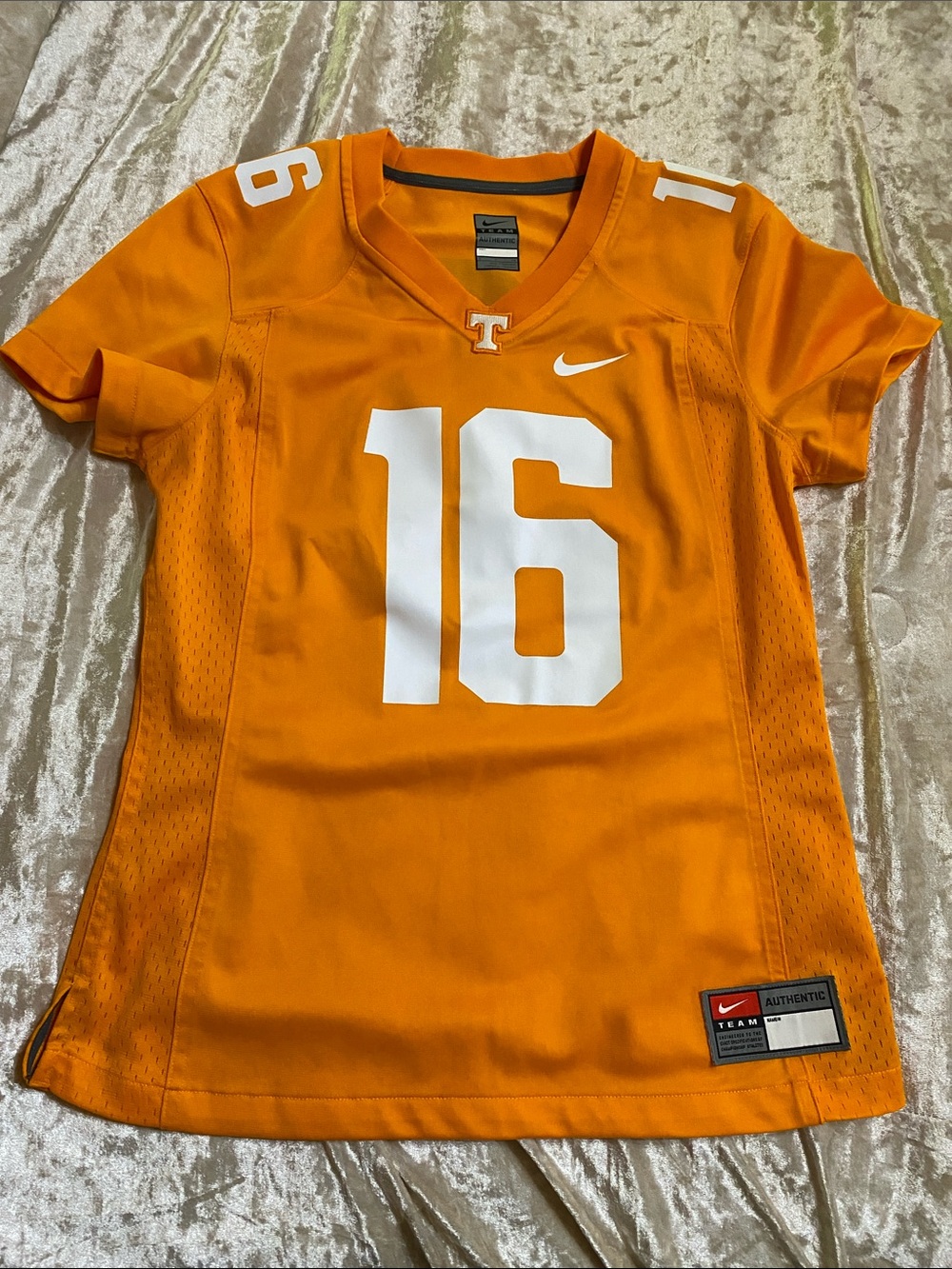 Nike Orange and White #16 Football Jersey Peyton Manning